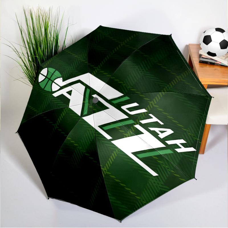 Jazz Basketball Team Umbrella 8-Frame for Travel, Camping, Casual Lightweight Portable Umbrella, Essential for Every Family Holidays Gift
