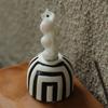 Ceramic Striped Candle Holder Retro Aroma Diffuser Crafts Aroma Container  Candlelight Dinner