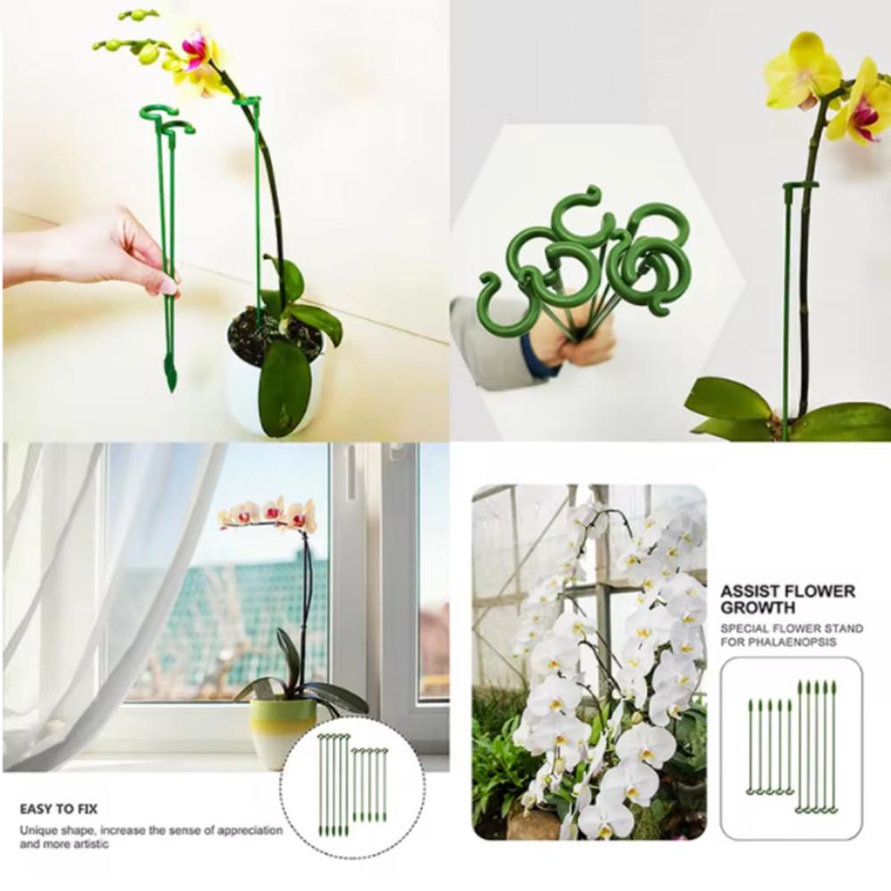 10pcs 27cm Horticultural Flower Stand Bracket, Potted Plant Flower Shape Support Rod, Fixed Anti Lodging Leaf Guard Frame