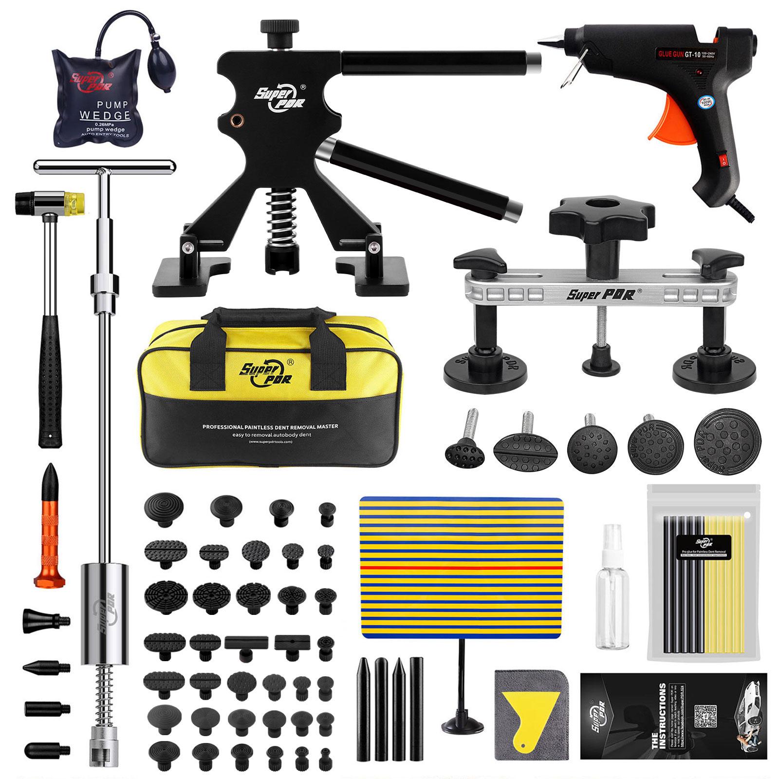 Super PDR Car Dent Repair Tools Dent Removal kits Paintless Dent Repair Auto Body Dent Puller Kit for Car US Plug