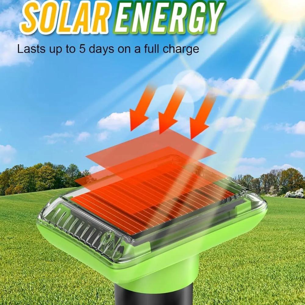 Solar Powered Outdoor IP66 Waterproof Rodent And Snake Repeller for Garden Vegetable Patch Lawn Courtyard