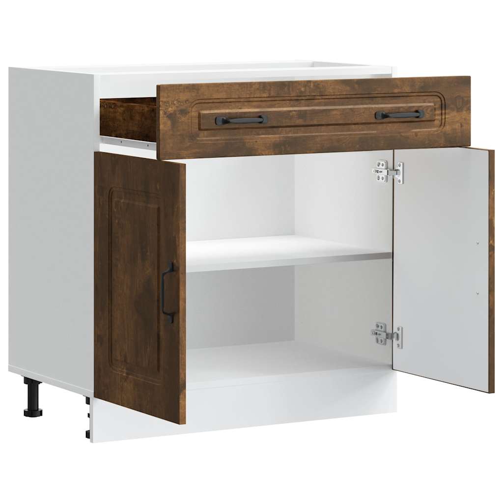 Kitchen Base Cabinet Kalmar Smoked Oak Wood Based Panel