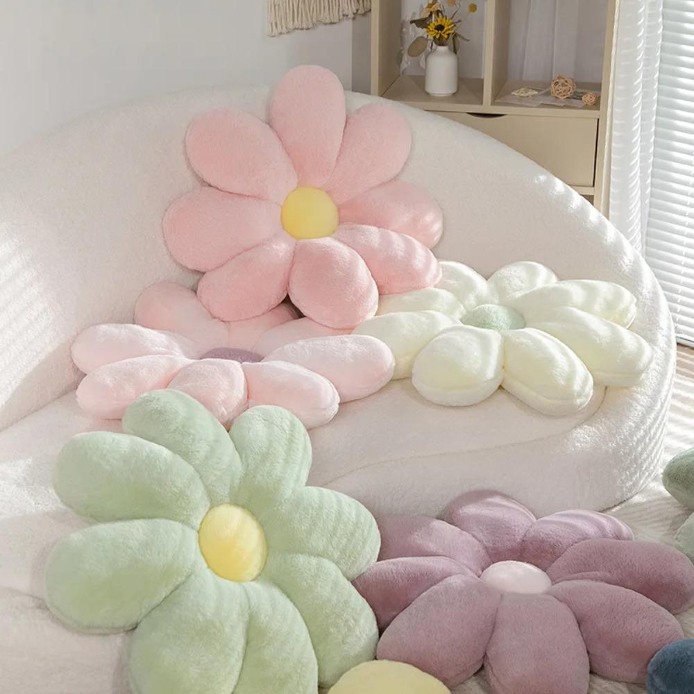 Fluffy Flower Plush Pillow PP Cotton Filled Chair Mat Cute Petals Car Seat Cushion  Living Room