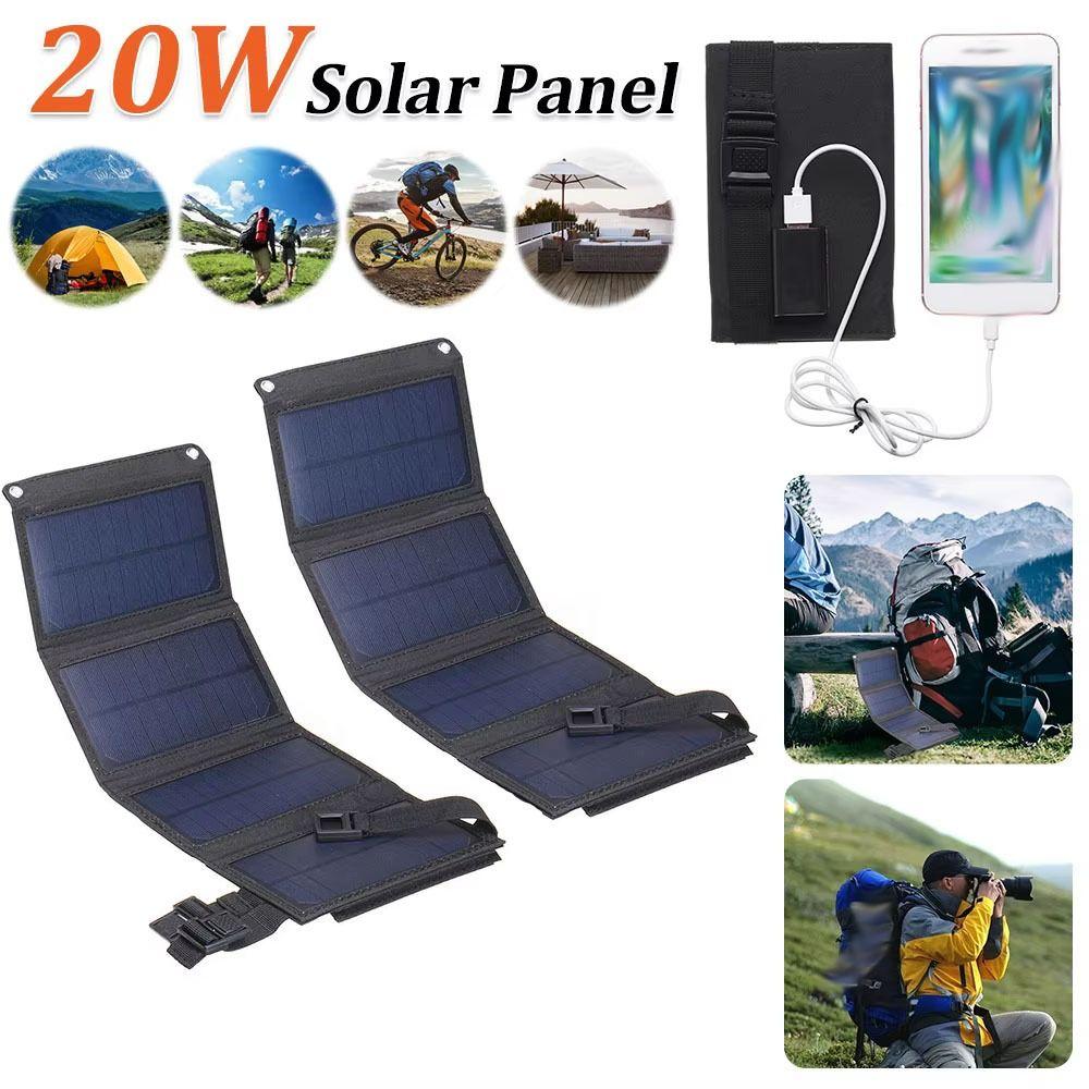 Portable 20W Foldable Solar Panel Kit Foldable Design Folding Solar Panel  Camping