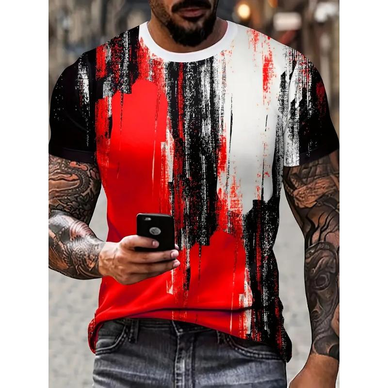 Fashion 3D Print Men Short Sleeve Round Neck T-Shirt Plus Size Tee Summer Casual Tshirts