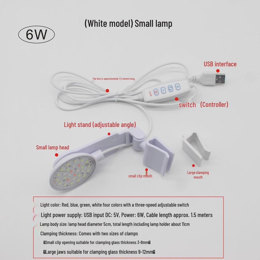 Round Waterproof LED Fish Tank Light for Aquatic Plants and Color Enhancement