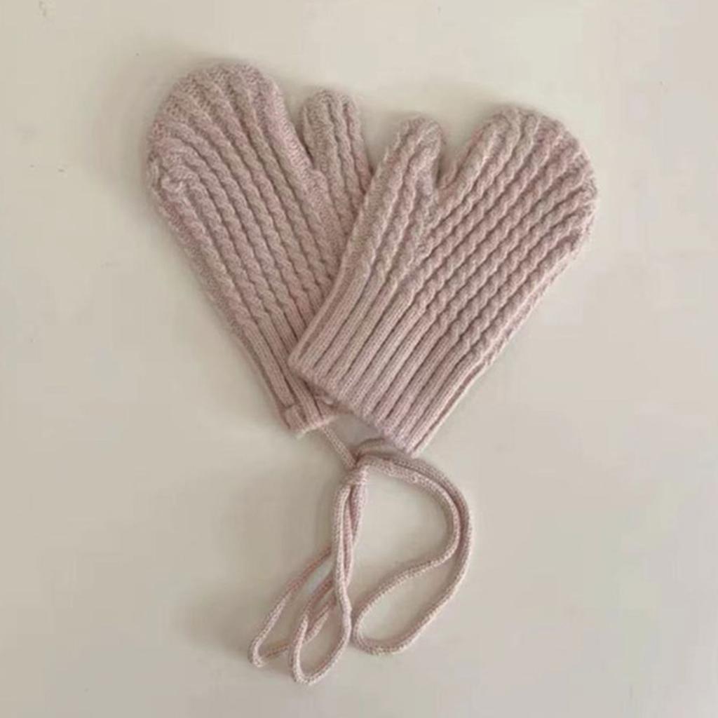 Knitting Wool Mittens Kids Winter Gloves Girls Boys Thickened Cozy Ski Gloves Windproof Mitten Unisex Knitted Gloves