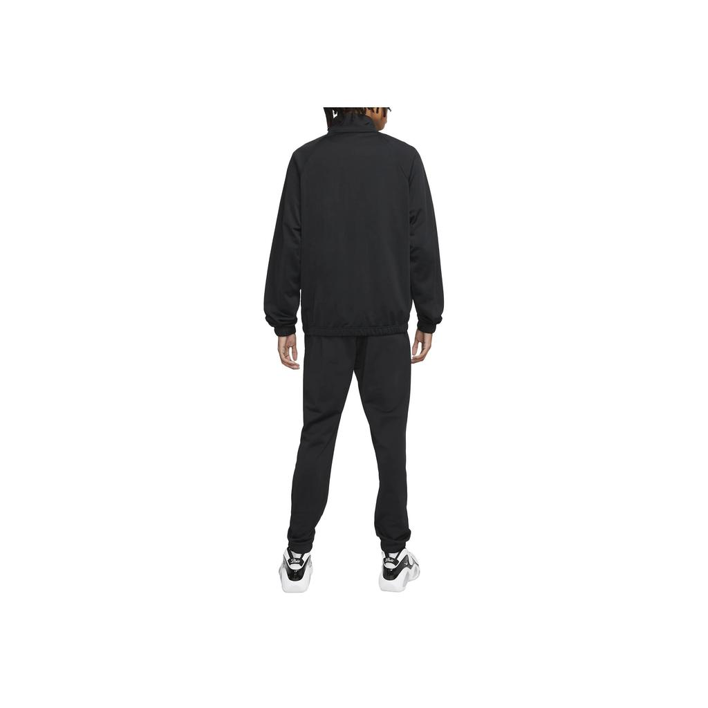 Nike Poly-Knit Tracksuit With Zip-Up Stand Collar Top And Drawstring Joggers Men Tracksuit Black FB7351-010