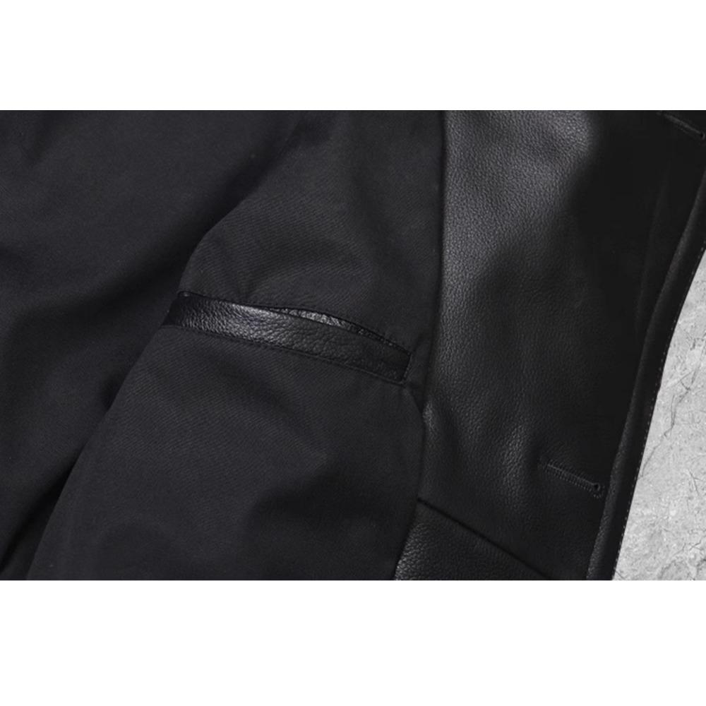 Chinese Size Long Jacket Men Genuine Leather Wind Coat Classic Black Plus Size Cowhide Jacket Casual Leather Cloth