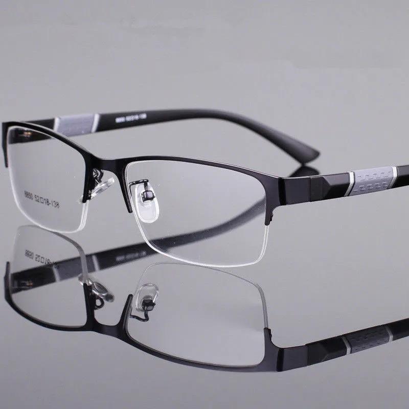Men's Blue Light Blocking Reading Glasses Vintage Retro Metal Half Frame Eyeglasses Unisex Classic Business Eyewear Presbyopia