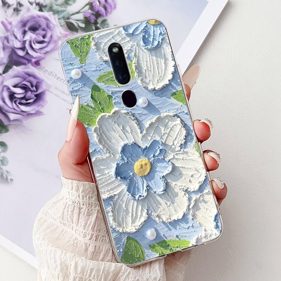 For Oppo F11 Case CPH1913 CPH1911 Colorful Flowers Painted Cover Soft Silicone Phone Case For Oppo F11 Pro F 11 OppoF11 Pro Bags