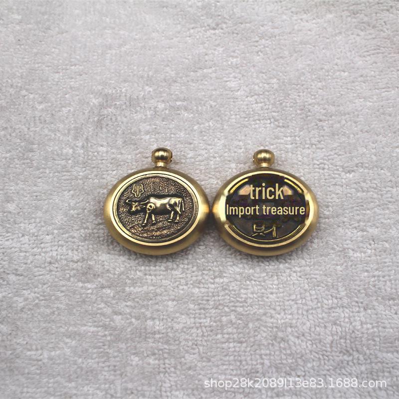 Pure Brass Zodiac Gyroscope Keychain Ornament