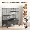 4-Tier Steel Rabbit Cage with Platforms, Ramps, Wheels, Water Tank and Removable Tray, Black