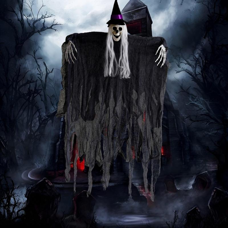 Halloween-Ornament mit Totenkopf Halloween-Dekorationen für Innen Balkone Außenhof Garten Partys Dekorationen