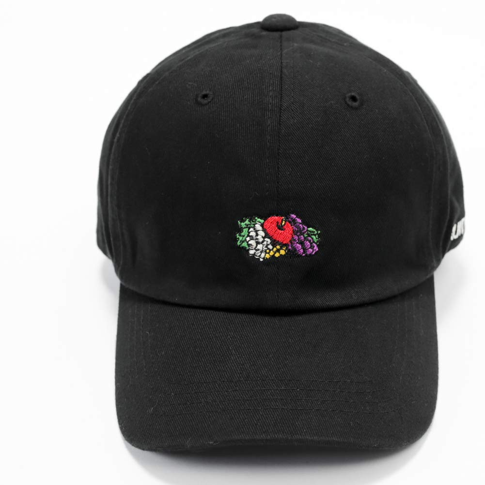 FRUIT OF THE LOOM Logo Embroidered Cotton Low-Profile Polo Cap, 6-Panel, Unisex, Jet Cap for Men and Women (Black)