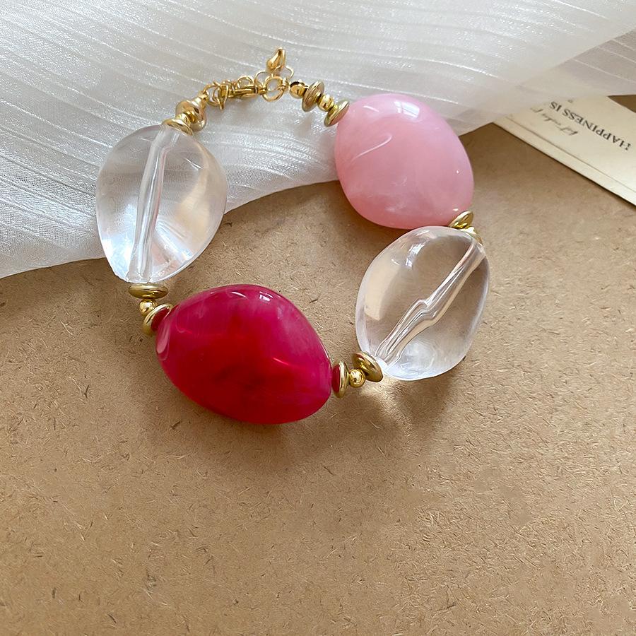 European and American color acrylic shell beaded necklace design sense collarbone chain exaggerated necklace women