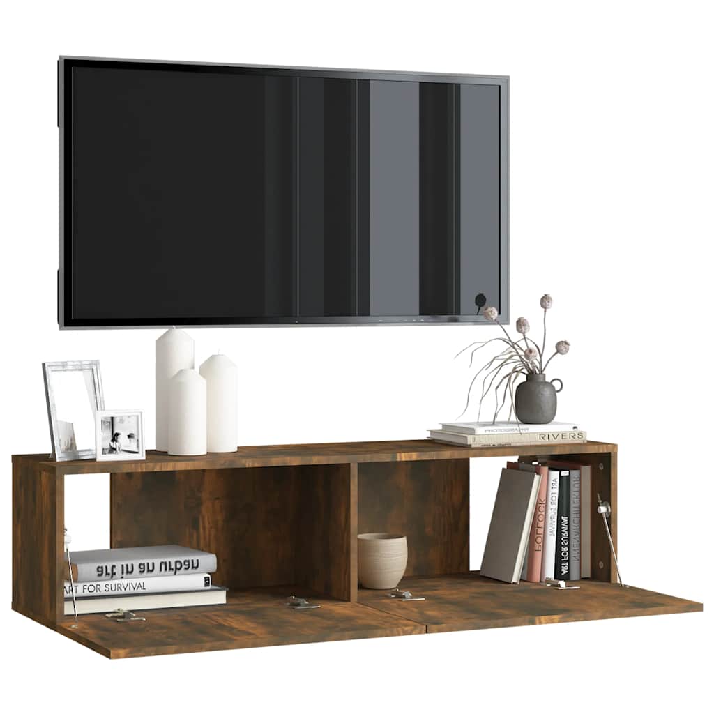 Vidaxl Wall-Mounted TV Cabinet, Smoked Oak, 120X30X30 Cm
