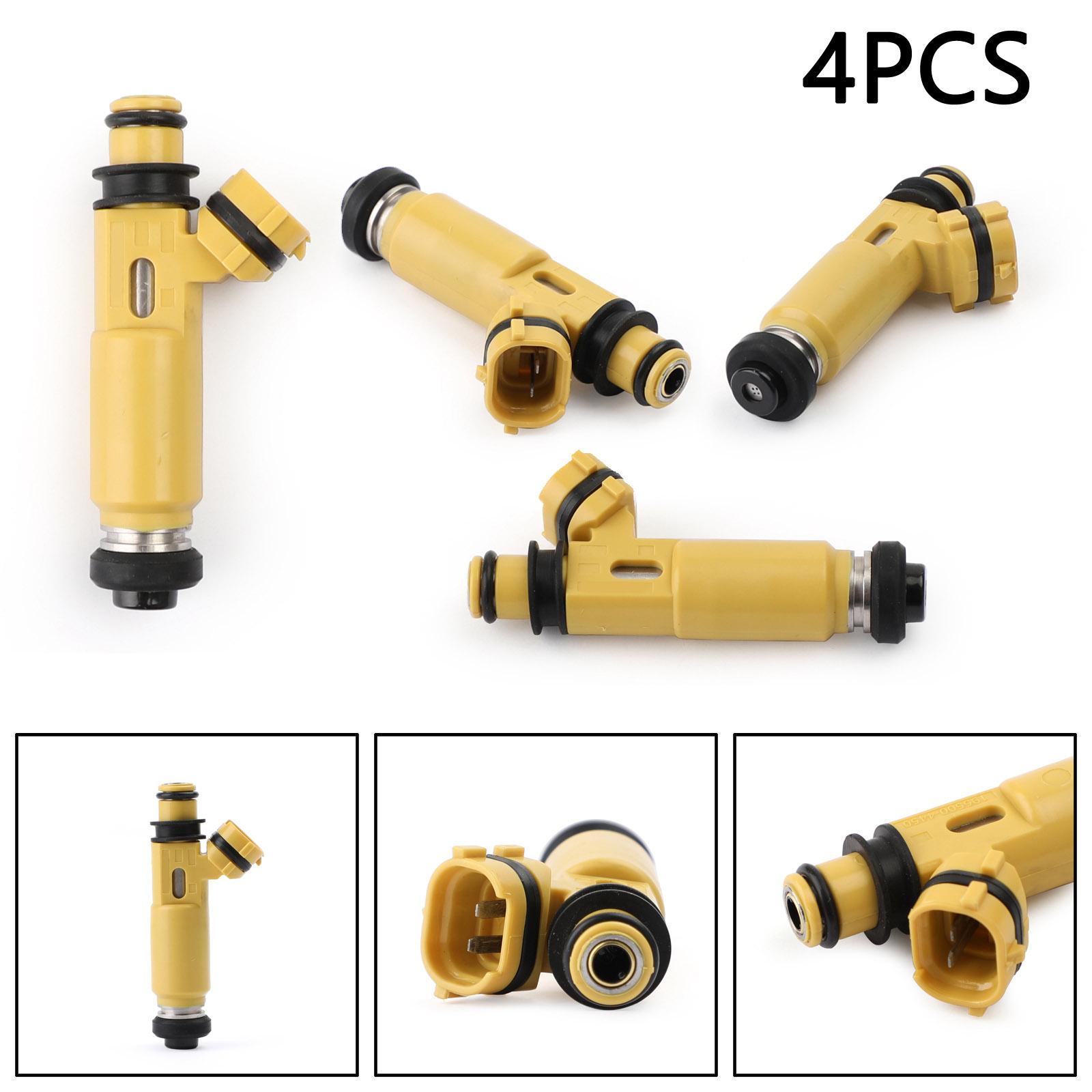 

4×440Cc 4-Hole Yellow Fuel Injectors 195500-4450 For Mazda (04-08 Rx-8)