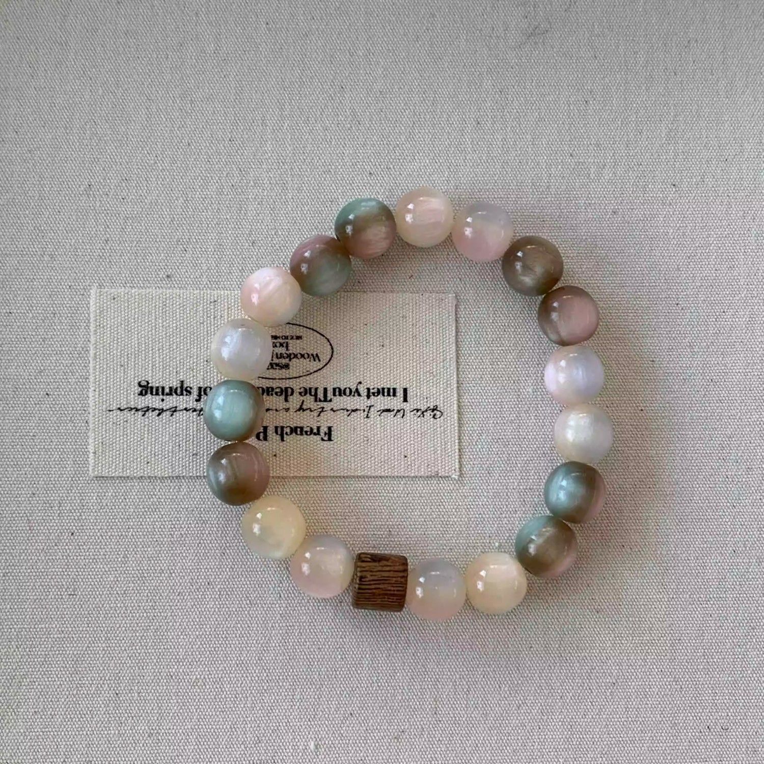 

Vintage Pink Brown Beaded Bracelet Unique Elegant Stylish Zircon Gift for Women