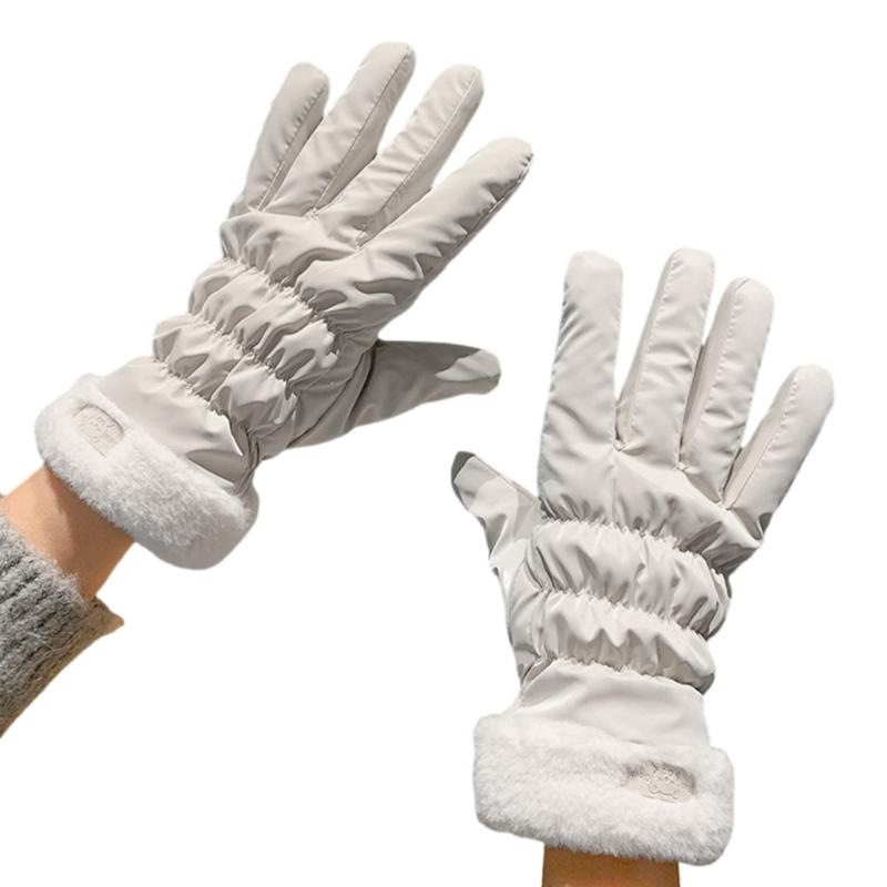 

Warm Thermal Gloves Thick Stylish Hand Protectors Windproof Gloves Stylish Plush Lining Gloves for Girl Women