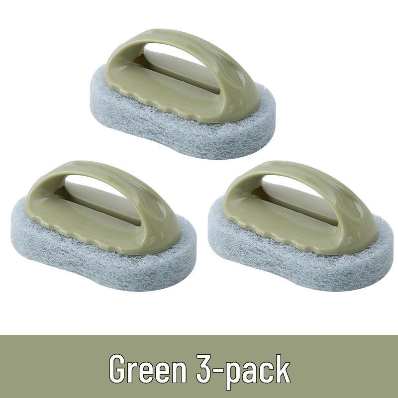 Multifunctional Cleaning Brush with Handle for Kitchen & Bathroom - Powerful Brush & Decontamination Sponge for Tiles & Dishes