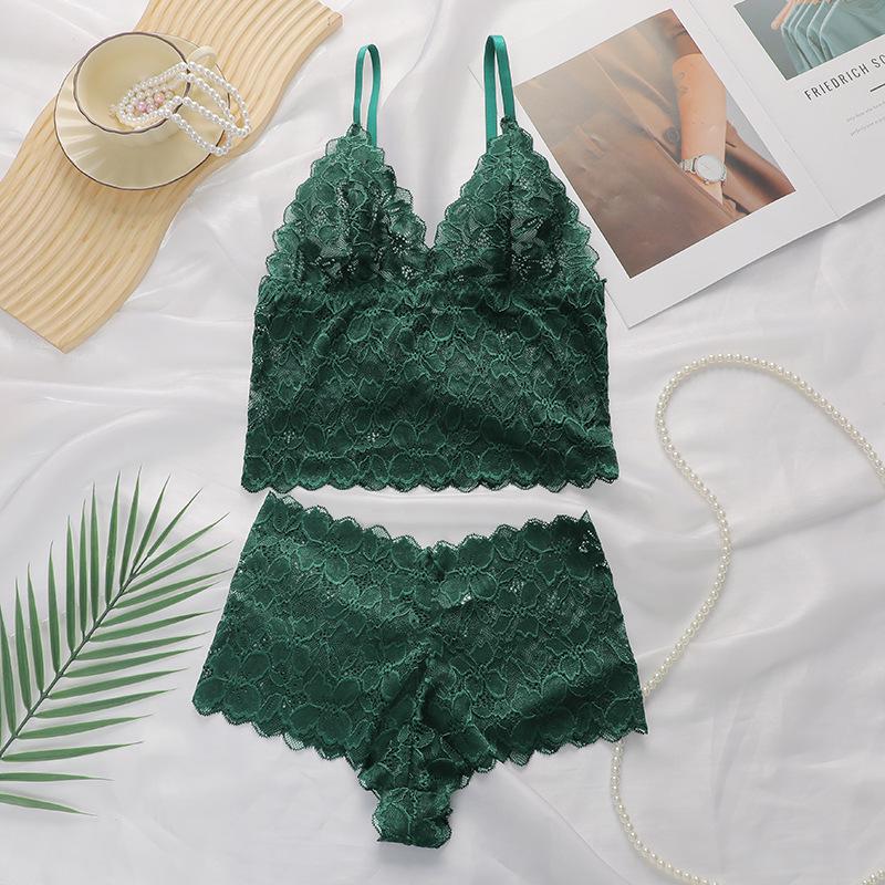 Conjunto Sexy de Renda Sem Fio para Mulheres