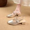 High heels thick heel medium heel bag head sandals women's new summer skirt Mary Jane single shoes