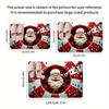 1pc Festive Santa Claus Christmas Mat -  Thickened  Non-Slip Machine Washable Rectangular Floor Mat with Red