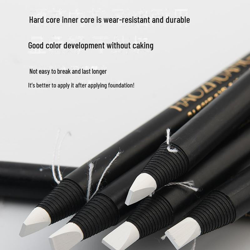 Waterproof White Eyebrow Pencil with Embroidery Positioning, Frame Setting, Non-Fading, and Smudge-Free White Eyeliner.