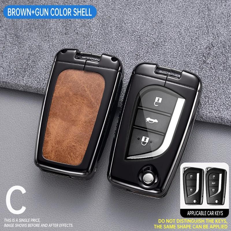 

Car Key Case Cover Alloy Folding For Toyota Auris Corolla Avensis Verso Yaris Aygo Scion TC IM Camry RAV4 Forturner Hilux