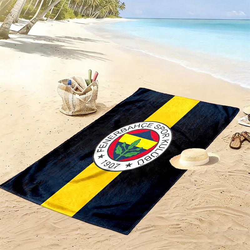 Fenerbahce Legacy Print Beach Towel, Large Soft Quick Dry Towel for Beach Camping Swimming