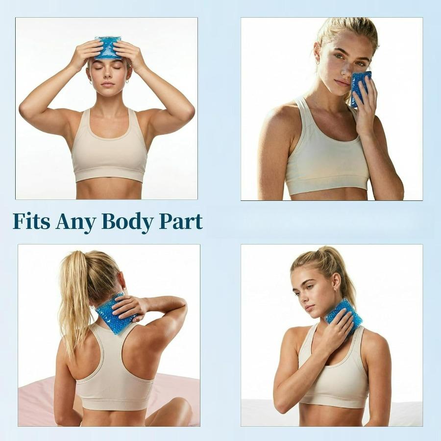 Small Gel Ice Pack Reusable, Soft Flexible Portable Ice Bag for Targeted Cooling, Home Travel Gym Essential for Face & Body