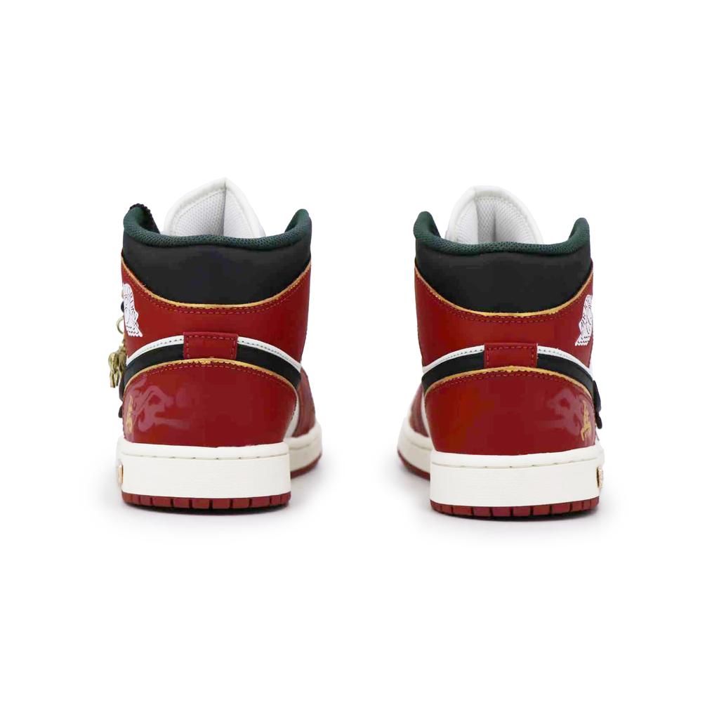 Jordan Air Jordan 1 Mid top Vintage Basketball Shoes Unisex Red Black White DQ8426-105(Team17-)