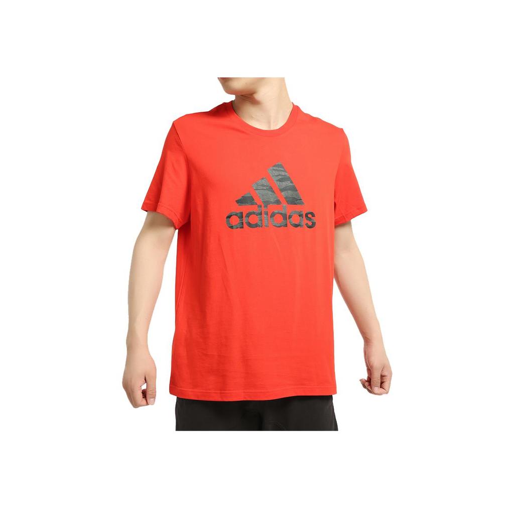 Adidas Gfx Bos Infill Round Neck Fashion Pullover Short Sleeve T-Shirt Men Tops Red EK4740