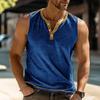 Men's Casual Tank Top Sleeveless Muscle Gym Workout Loose Fit Henley Shirt Casual Basic Summer Beach Tops