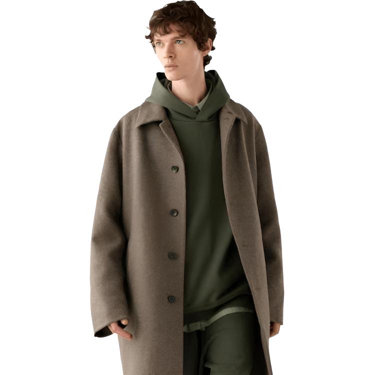 UNIQLO C Series Casual Drop Shoulder Single Breasted Mid Length H Shape Coat Unisex coats Camel 470116-34