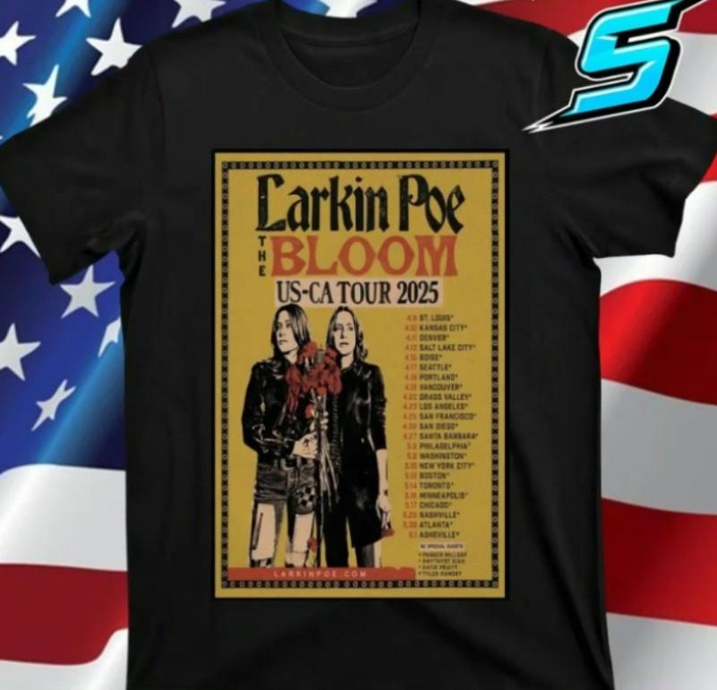 Larkin Poe The Bloom UsCa Tour 2025 Poster TShirt Unisex T-Shirt M