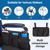 Oxford Cloth Wheelchair Storage Bag Multi Pocket Zipper Side Pouch For Barber Makeup Brush Home Travel Daily Organizer