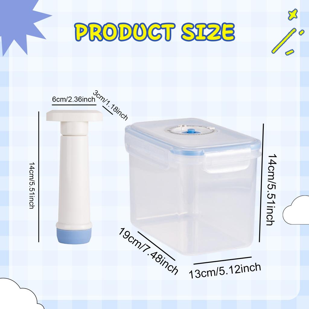 Vacuum Food Storage Box and Pump Fresh,With Date Dial Record Fridge Organizer Microwave Safe Fresh-Keeping Sealing Box