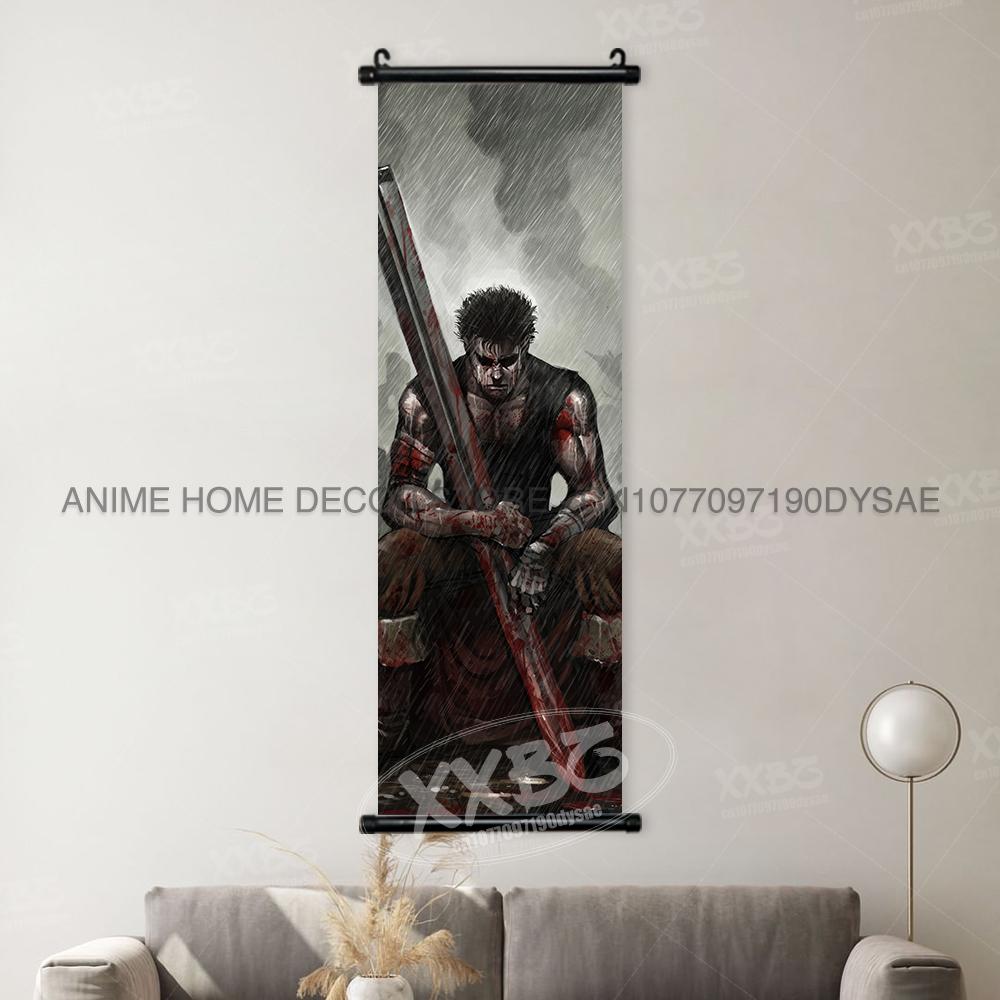 Berserk Poster Anime Scrolls Picture Guts Hanging Painting Griffith Wallpaper Casca Home Decoration Black Swordsman Wall Artwork