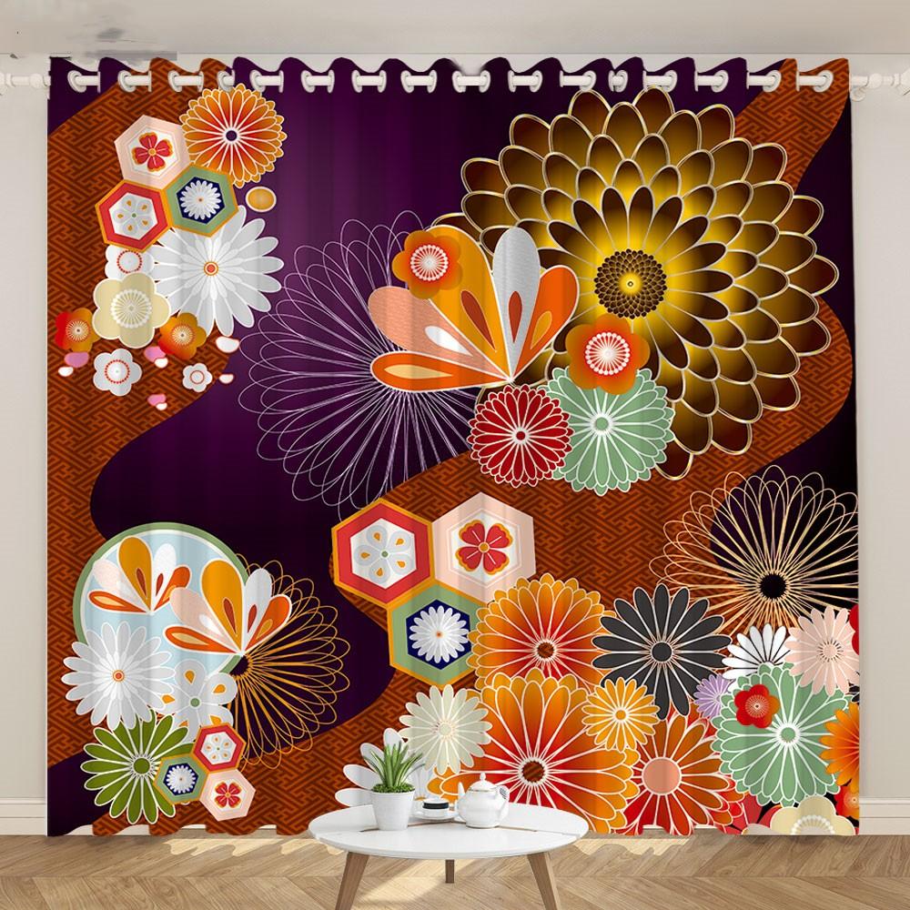 2Panels Custom Crane Curtain New Chinese Living Room Japanese Curtain Restaurant Curtain Japanese Geisha Curtain cortinas