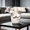 Modern Luxury Handmade Ceramic Vase with Floral Rim for Home Hotel Decoration Hydroponic Dried Flower Art