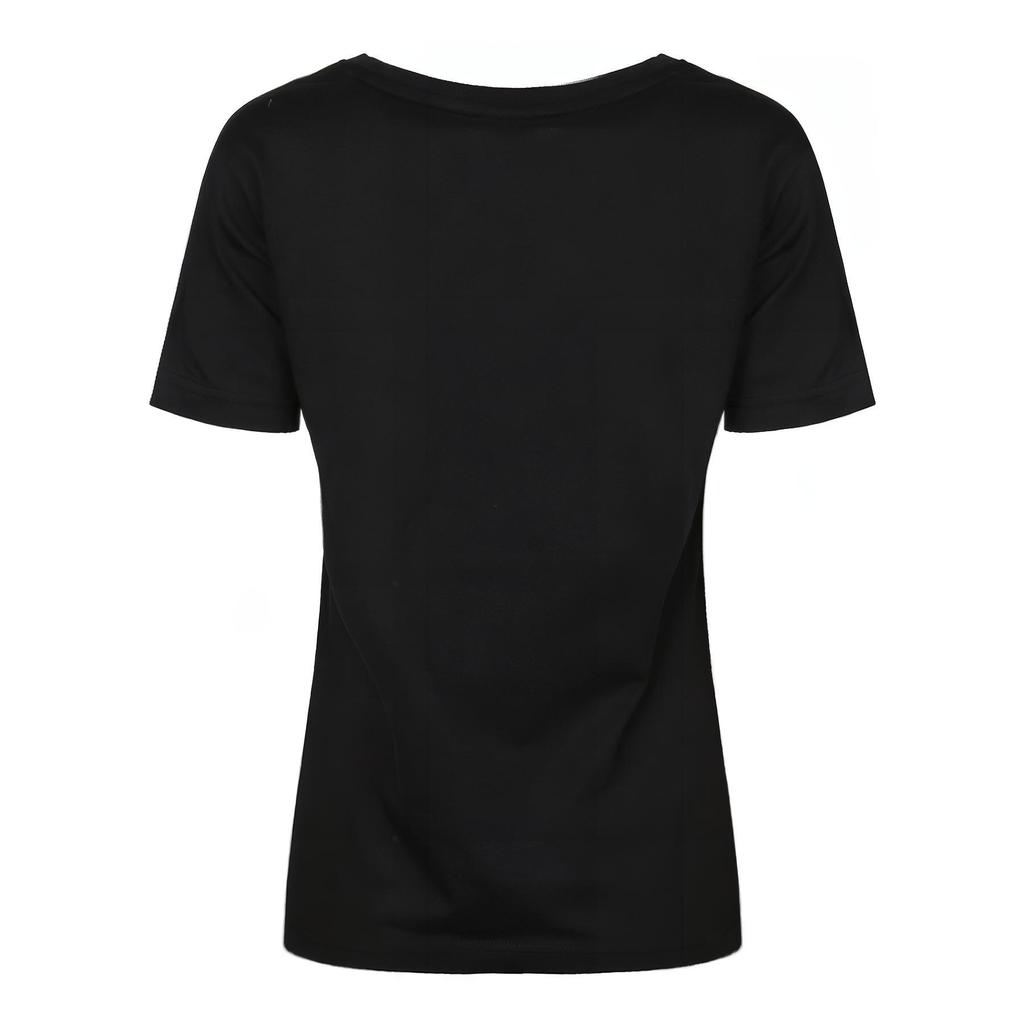 Adidas Logo Print Round Neck Pullover Casual Sports Short Sleeve T-Shirt Women T-Shirts Black CV4594