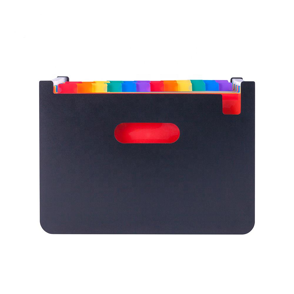 PP A4 Letter Accordion File Organizer Hot Pressing Forming Multi-color 24 Pockets Expandable File Folder