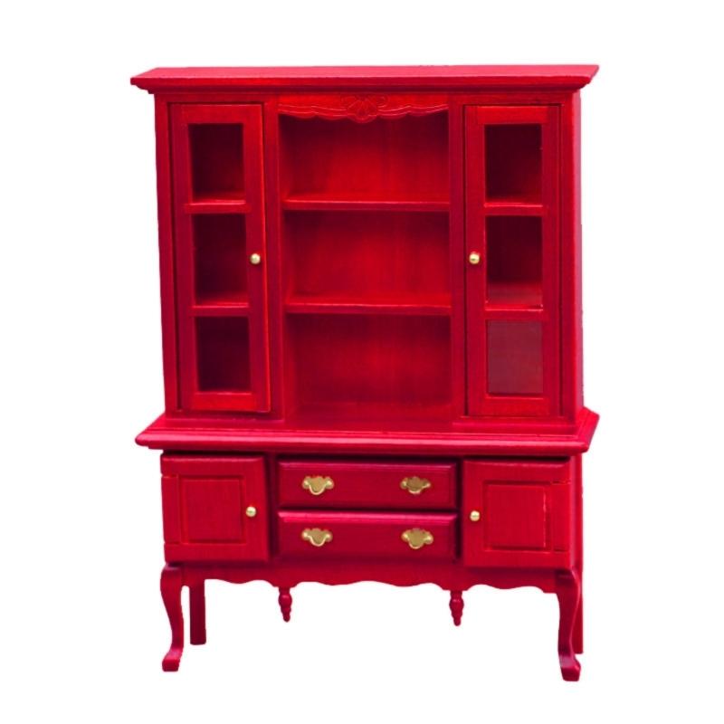

Collectible Miniature Furniture for 1/12 Scale Doll House Wood Bookshelf for Doll House Decoration and Toy Collections червоний