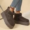 Fashion Non Slip Chunky Platform Snow Boots for Women Short Plush Thick Bottom Winter Ankle Boots Woman Slip On Faux Suede Booties Mujer
