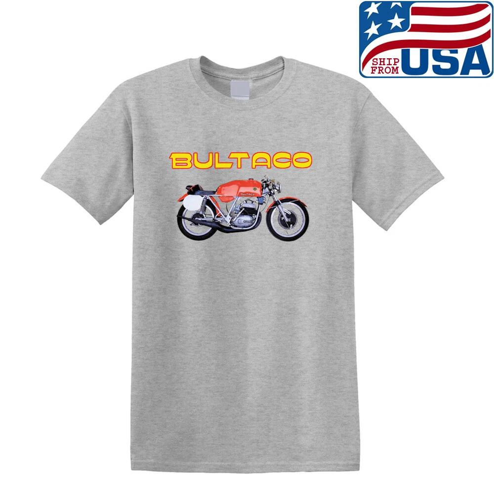 Bultaco Montjuic Motorcycles Men s Grey Size S to 5XL S