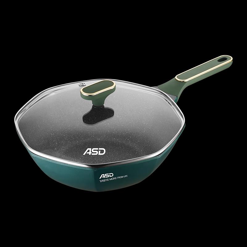 ASD Maifan Stone Non-Stick Octagonal Wok