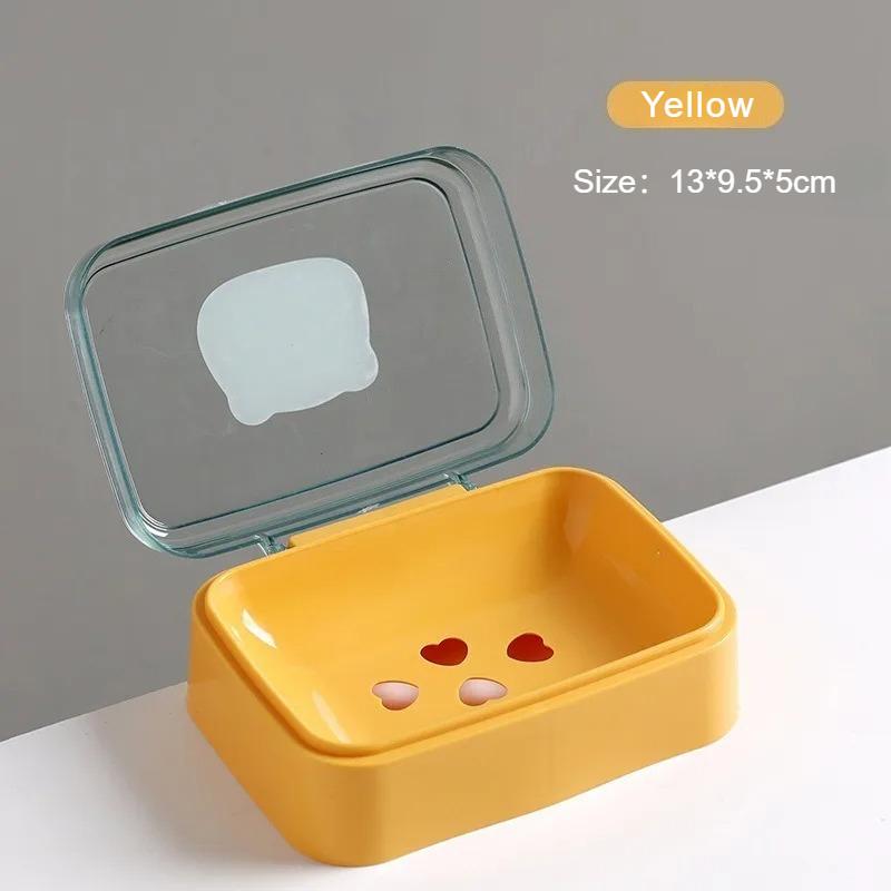 Portable Soap Dish with Lid - Plastic Travel Soap Holder, Keeps Soap Dry for Bathroom Home Outdoor