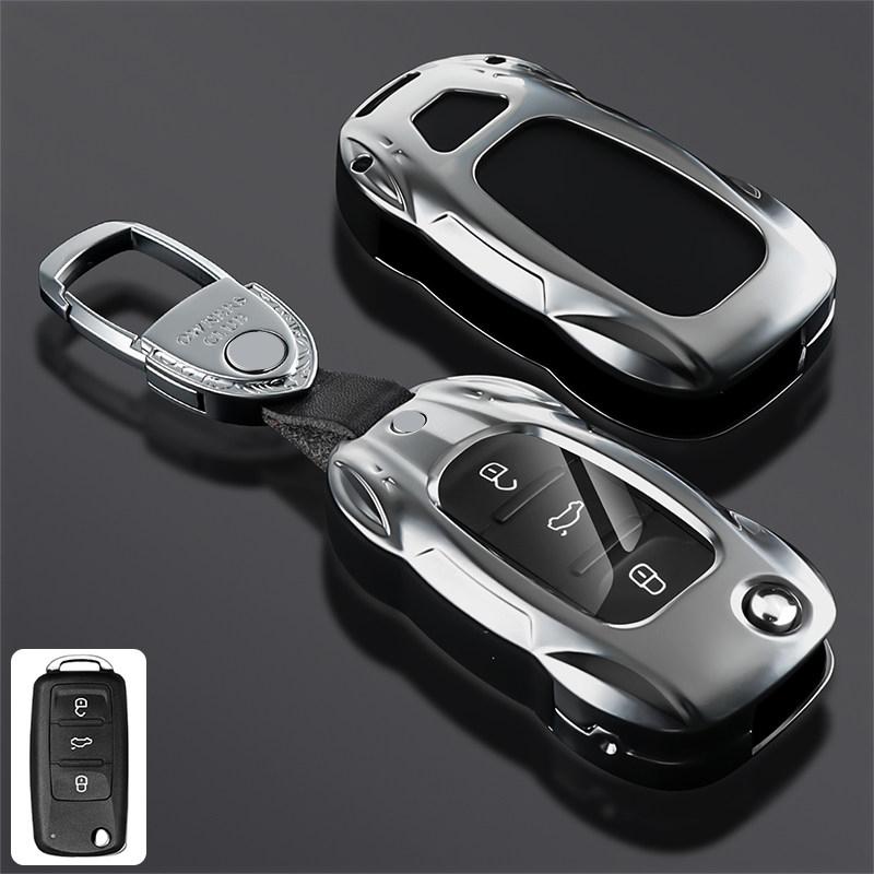 Metal Car Remote Key Cover Case Holder Keychain Shell Fob For VW Volkswagen T-ROC Golf 7 Polo Tiguan T-Cross Jetta EOS Beetle